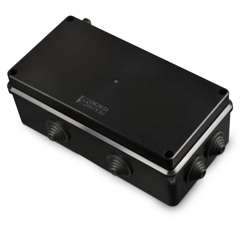 Розподільча  коробка серії UAtmo Jet Black 200х100х70 АСКО (A0150170038)
