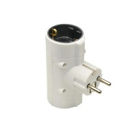 Сетевой двойник 16А 2P+PE с заземлением тип А АБС-пластик Ornat АСКО (ECO019001023)