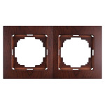 Рамка двойная горизонтальная NILSON Touran орех 24270092