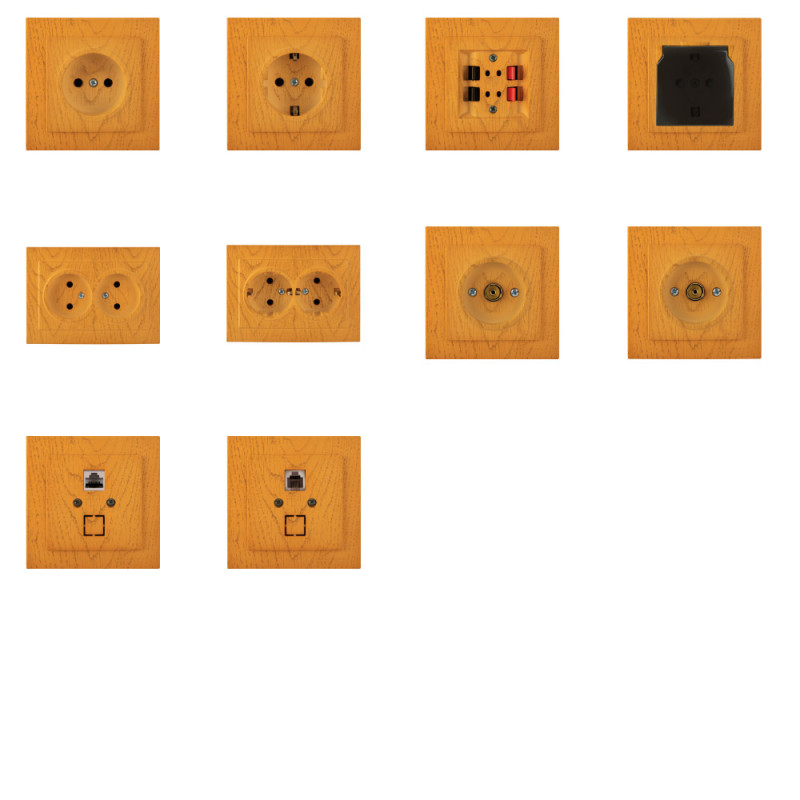 Розетка одинарна комп'ютерна  RJ-45 NILSON Touran дуб 24251044