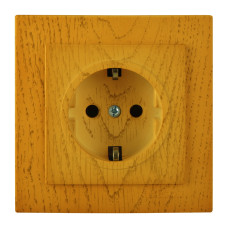 Розетка одинарная с/з NILSON Touran дуб 24251017
