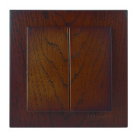 Выключатель двухклавишный NILSON Touran орех 24271003