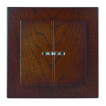 Выключатель двухклавишный с подсветкой NILSON Touran орех 24271004