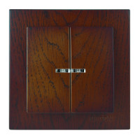 Выключатель двухклавишный с подсветкой NILSON Touran орех 24271004