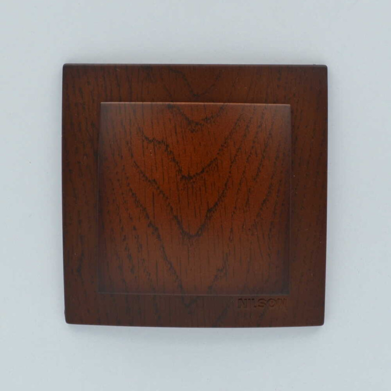 Выключатель одноклавишный NILSON Touran орех 24271001