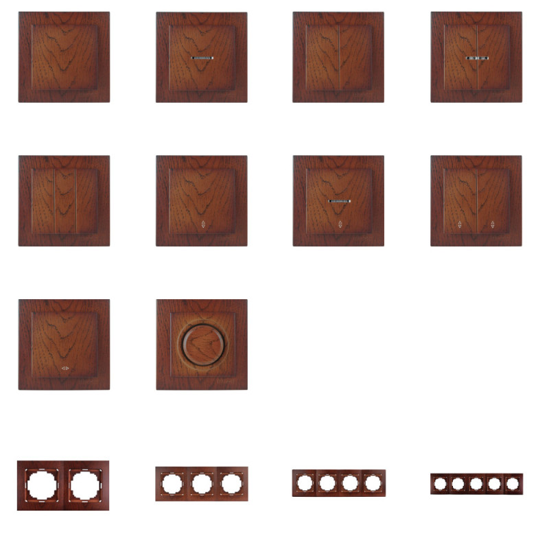 Выключатель одноклавишный NILSON Touran орех 24271001