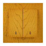 Выключатель проходной двухклавишный NILSON Touran дуб 24251009