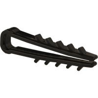 Дюбель-хомут елка 6*4 черный под плоский кабель 100шт АСКО