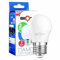 Светодиодная LED лампа BT-564 G45 7W E27 4500К матовый шарик BIOM