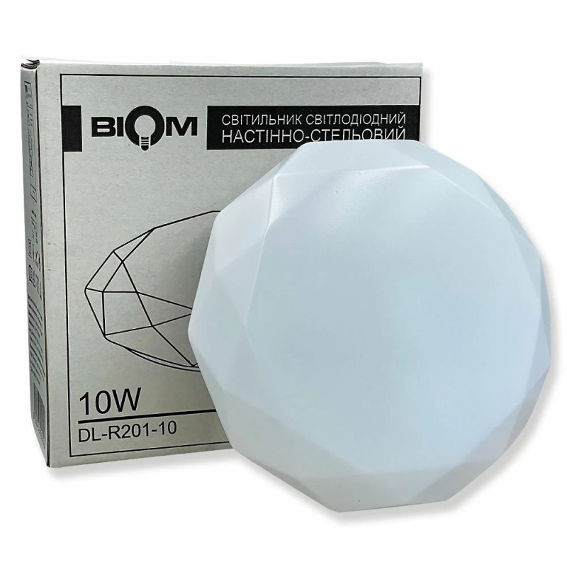 Светодиодный светильник LED BIOM DL-R201-10-6 6200K 10Вт (без пульта)