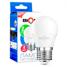 Светодиодная LED лампа BT-543 G45 4W E27 3000К матовый шарик BIOM