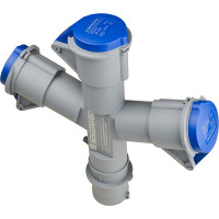 Адаптер 1 вилка 3 розетки серии UСombi 3P 16A IP 44 АСКО (A0080010164)