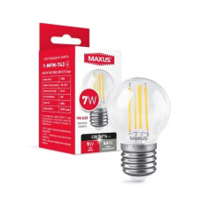 Лампа шар LED MAXUS 1-MFM-743 G45 FM 7W 2700K E27 Clear