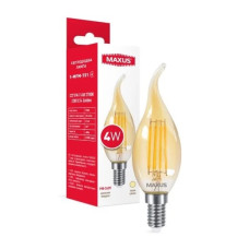 Лампа свеча LED MAXUS 1-MFM-731 C37 FM-T 4W 2700K E14 Golden 