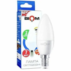Світлодіодна LED лампа BT-569 C37 7W E14 3000К матова свічка BIOM
