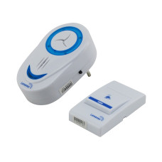 Дистанционный звонок беспроводной в розетку 230V LDB46 белый с синим Lemanso