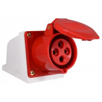 Гнездо силовое стационарное LM2028 (ГС) (114) Lemanso 16А 4п (3п+н) 380-415V IP44 красное