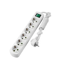 Удлинитель бытовой с/из 6 входов 2м с выключателем LETITIA 721-0602-602 Lezard