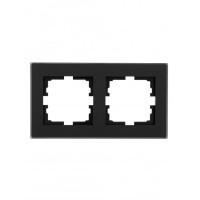 Рамка 2-я горизонтальная б/уст черная матовая 742-5980-147 серия Vesna