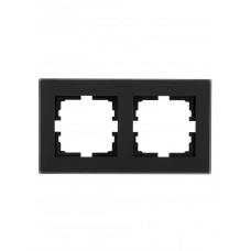 Рамка 2-я горизонтальная б/уст черная матовая 742-5980-147 серия Vesna