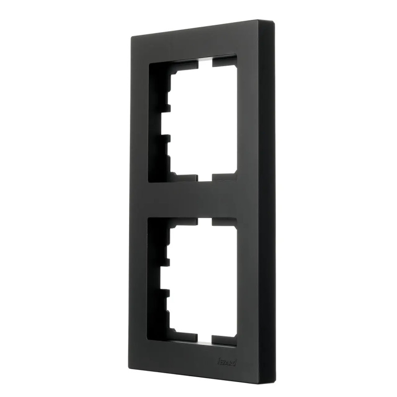 Рамка 2-я вертикальная графит с боковой вставкой 742-3400-152 серия Vesna