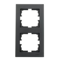Рамка 2-я вертикальная графит с боковой вставкой 742-3400-152 серия Vesna