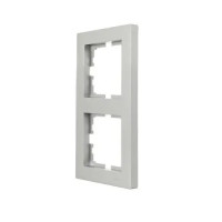 Рамка 2-я вертикальная серая с боковой вставкой 742-3500-152 серия Vesna