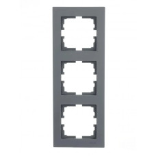 Рамка 3-я вертикальная графит с боковой вставкой 742-3400-153 серия Vesna