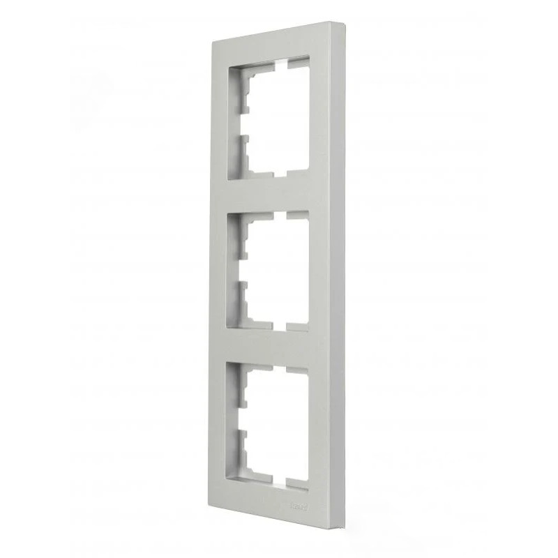 Рамка 3-я вертикальная серая с боковой вставкой 742-3500-153 серия Vesna