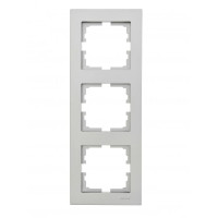 Рамка 3-я вертикальная серая с боковой вставкой 742-3500-153 серия Vesna