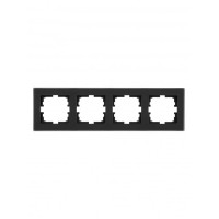 Рамка 4-я горизонтальная б/уст черная матовая 742-5980-149 серия Vesna