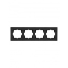 Рамка 4-я горизонтальная б/уст черная матовая 742-5980-149 серия Vesna