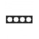 Рамка 4-я горизонтальная б/уст черная матовая 742-5980-149 серия Vesna