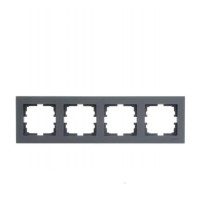 Рамка 4-я горизонтальная б/уст матовая серо-голубая 742-M7080-149 серия Vesna