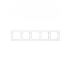 Рамка 5-я горизонтальная б/уст белая матовая 742-5380-150 серия Vesna