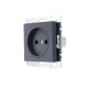 Розетка 1-на б/у ПБТ графит 742-3488-121B серия Vesna