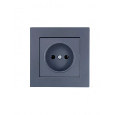 Розетка 1-на б/з ПБТ графіт 742-3488-121B серія Vesna 