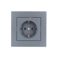 Розетка 1-я с/из ПБТ графит 742-3488-122B серия Vesna