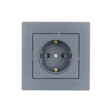 Розетка 1-на з/з ПБТ графіт 742-3488-122B серія Vesna 