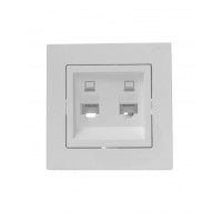 Розетка 2-х компьютерная белая 742-0288-141 серия Vesna