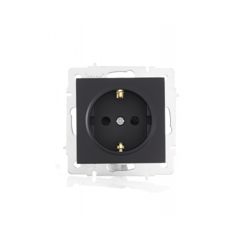 Розетка с защитой от детей ПБТ черная 742-4288-124B серия Vesna