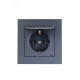 Розетка с/с с крышкой ПБТ графит 742-3488-123B серия Vesna