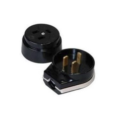 Вилка и гнездо для электроплит однофазное из с/з черное бакелит 250B Lemanso LMA316