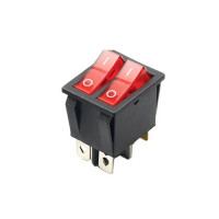 Переключатель Lemanso LSW04 двойной красный с подсветкой/КСD2-2101N