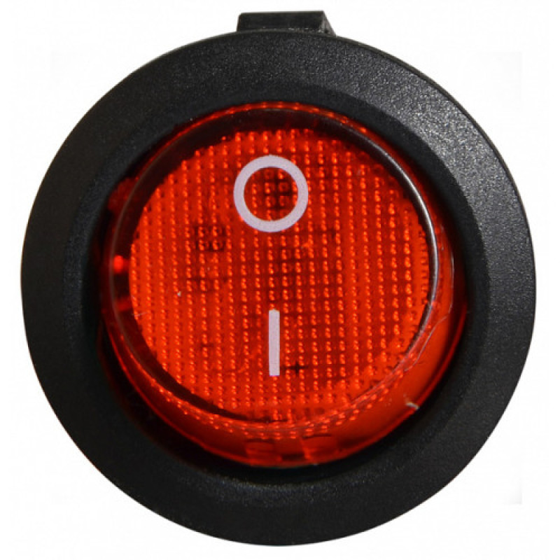 Переключатель Lemanso LSW07 красный круглый с подсветкой/КСD1-101N-8