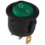 Переключатель Lemanso LSW07 зеленый круглый с подсветкой/КСD1-101N-8