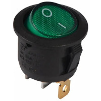Переключатель Lemanso LSW07 зеленый круглый с подсветкой/КСD1-101N-8