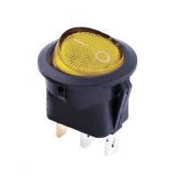 Переключатель Lemanso LSW07 круглый желтый из подсевов. / KCD1-101N-8