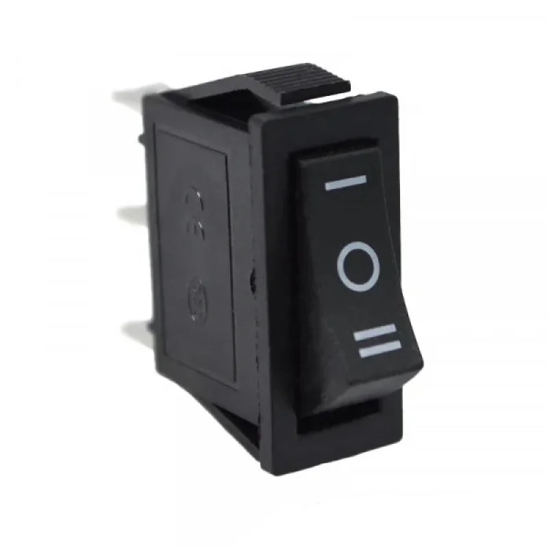 Перемикач Lemanso LSW18 вузький чорний 3 положення з фікс./КСD3-103