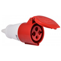 Гніздо силове переносне LM2017 (ГП) (224) Lemanso 32А/4п (3п+н) 380-415V IP44 червоне